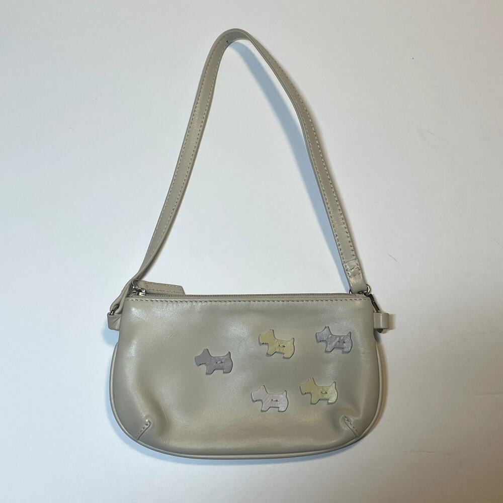 Radley London Cream Leather Wristlet Mini Bag Vintage Y2K Dog Classic - Picture 10 of 14
